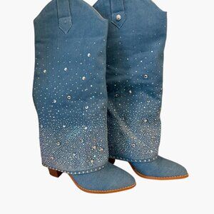 Sparkly jeans boots